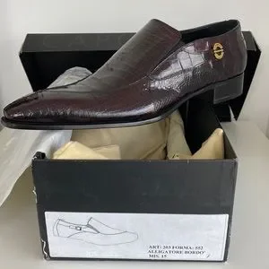 CAPORICCI 203 Alligator Bordeaux 8-16 Caporicci 203 Alligator Split Toe Loafers Burgundy  main image 2